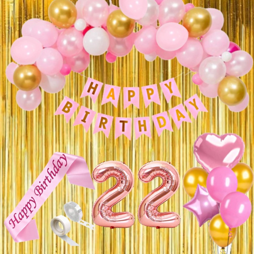 FLICK IN Happy Birthday Decoration 22nd Birthday Decorations for Girls Number 22 Balloon Price in India - Buy FLICK IN Happy Birthday Decoration 22nd Birthday Decorations for Girls Number 22 Balloon online